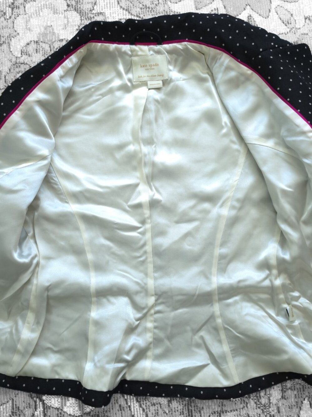 Kate Spade Black & White Polka Dot Peplum Blazer Women's Size Maybe 2 or 4 - Picture 8 of 11